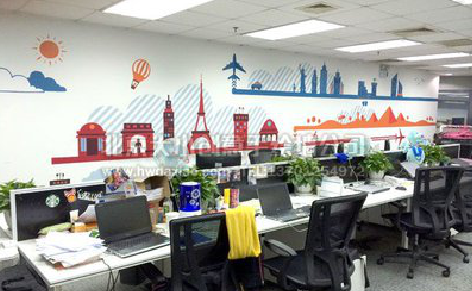 金阳教你设计办公室墙绘的方法。