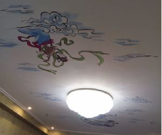 金阳如何快速绘制天花板上的手绘墙？